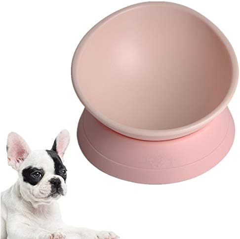  Umysky French Bulldog Food Bowl- Slanted Tilted Pug Food Water Bowl,Cat Bowl- Feeder For Frenchie/Shih Tzu/Flat Faced Small Dogs/Puppies/Cats(Grey
