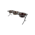  Platinum Pets Bistro Triple Diner Feeder With Stainless Steel Dog Bowls, X-Small