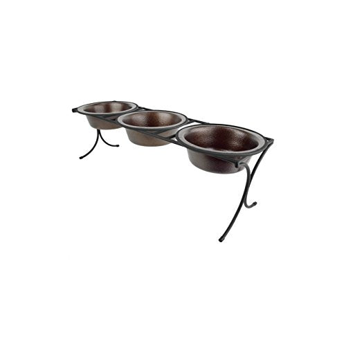  Platinum Pets Bistro Triple Diner Feeder With Stainless Steel Dog Bowls, X-Small