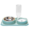  AYENCI Cat Automatic Water, Dog Cat Food Bowl Automatic Feeder With Water Dispenser Dog Drinking Bottle Pet Food Container Detachable Stainless Steel Bowl (Color : QG)