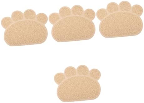  Litter Mat Bowl Shaped Accessory Water Puppies Tray Under Dogs Litter Use Feeding Non- Training Mat Kitten Place Food Daily Paw Indoor Cushion Home Cat For Pet Blanket Pad 4pcs And