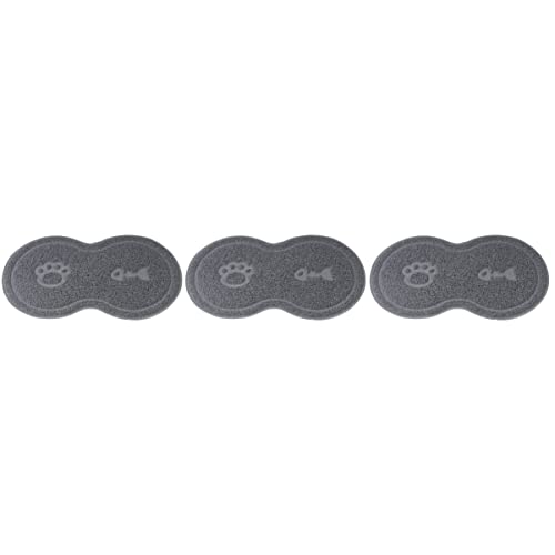  Mipcase Food Containers Food Scatter With Kitten Lock Dish Placemat Floor PVC Easy Mat Dog Anti- And Trapper Mat, Grey Water Bowl Clean Mat: X Non- Control Pad Mesh Multi- Puppy Litter Rabbit Food