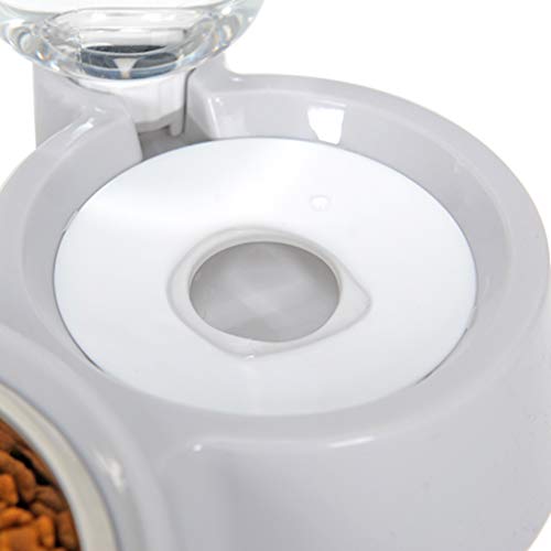  Fanct Pet Dog Cat Bowl With Water Dispenser, Anti-Skid Automatic Feeder Double Bowl Non Wet Mouth Pet Food Dish