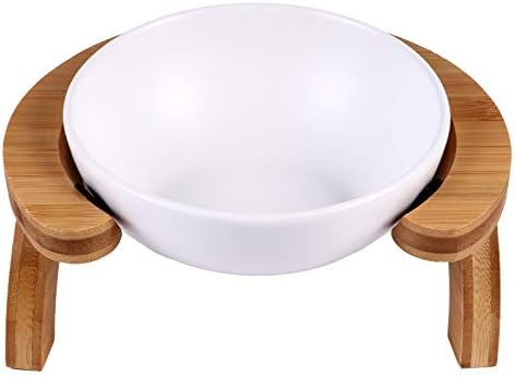  Pet Bowl 1 Set Pet Feeding Bowl Cat Bowl And Wooden Bracket Anti- Skid Pet Food Water Bowl