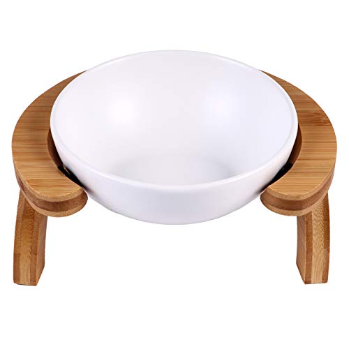  Pet Bowl 1 Set Pet Feeding Bowl Cat Bowl And Wooden Bracket Anti- Skid Pet Food Water Bowl