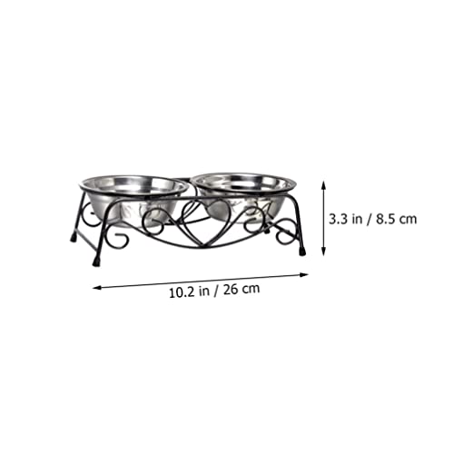  Stainless Steel Water Dispenser Double Dog Cat Bowl Premium Stainless Steel Water Food Raised Bowls Pet Feeder Bowls Set With Rack For Kitten Animal Home Water Dispenser