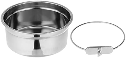  For Feeder Steel Stainless Hook Cups- Cat Dogs Cats, Bowl, Water Coop Parrot Dishes Feeding Cups Rabbit Size With Bowl Bowls Dog Hanging Bird Food Cage Animal And Small Clamp,