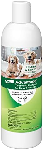  Advantage Flea And Tick Treatment Shampoo For Dogs And Puppies, 12 Oz