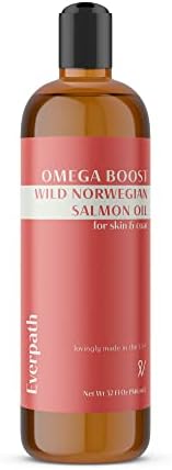  Everpath Natural Salmon Oil Omega Boost For Dogs And Cats 473 Ml / 16 Fl Oz | USA Made | Wild Norwegian Salmon Oil | Coat, Skin & Immune System Support | Natural Pet Remedy