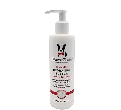  Warren London Hydrating Butter Leave In Pet Conditioner For Dogs | Lotion For Skin And Coat | Aloe Puppy & Dog Conditioner For Hair Detangler, Dry Skin, & Pet Fur Dandruff | Use After Dog Shampoo & Bathing | Made In USA | Guava 8oz