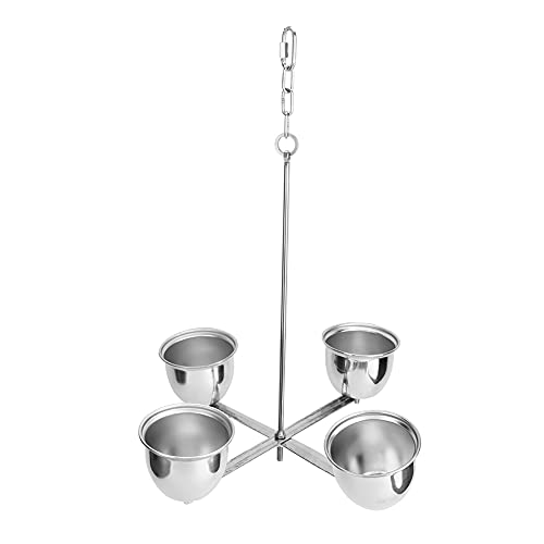  Pet Parrot Bird Stainless Steel Feeding Cups Food Water Bowls Feeder Bird Cage Accessory Easy To Use