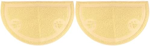  EVANEM Washable Rug Washable Rug Washable Runner Rug Of 2 Cat Litter Tray Cat Litter Cushion Pet Supplies Cat Pad Mat, Pratical Semicircular Half Circle Rug Plastic Bins Plastic Bins