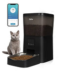  QLIFE Automatic Cat Dog Feeder: Dry Food Dispenser For Dog, Auto Pet Feeder, Portion Control Automatic Dog Feeder (Black WiFi, 4L)