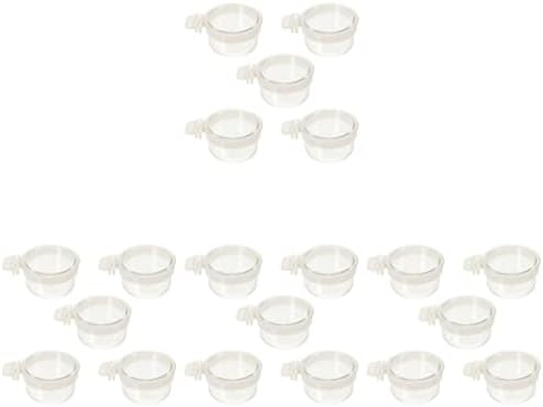 Ipetboom Food Containers Chicken Accessories 2pcs Bird Parrot Feeding Acrylic Parrot Feeder Parrot Food Container Bird Food Container Cups, 5PCS Parrot Hamster Accessories Chicken Feeder