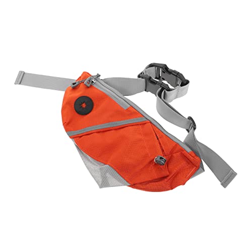  Ipetboom Pouches Treating Pouch Container Poop Portable Pet Dog Going Dispenser Nylon Convenient Waist Belt Adjustable Bag Waistband Strap Food Reward Snacks Orange Shoulder For Walking