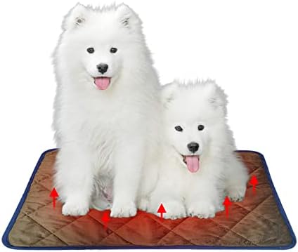  Pet Heating Pad Warm Self-Heating Storage Heating Pad For Cats And Dogs Waterproof Soft Heating Pads Mat Anti-Pet Scratch Indoor Warming Mat For Dogs Cats (Coffee)
