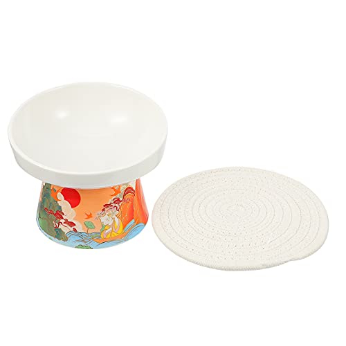  Hemobllo Neck Protection Pet Feeding Bowl Ceramic Food Bowl Dog Cat Food Container