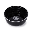  GDCZ Ceramics Raised Small Dog Or Cat Bowls For Pet Food 15 Ounces (Black)