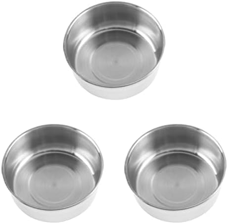  NOGRAX 2pcs Case Macaw, Bowl Conure Steel Feeder Cage Bowls Animals- & Clamp Birds M Foraging Parakeet Bird Hanging Cup Dish Cockatiel, Stainless Chinchilla, Feeder (Color : Silverx3pcs, Size : Sx3p