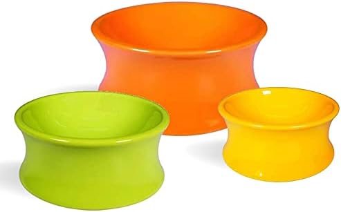  Raised Ceramic Pet Bowl The Kurve One For Pets, Clementine, Small