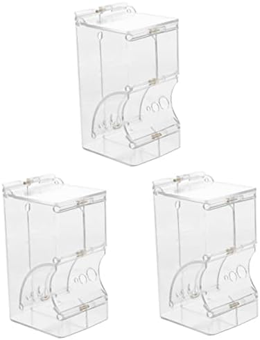  3pcs Hamster Feeder Hamster Cage Accessories Home Water Dispenser Auto Feeder Acrylic Transparent Reusable Rabbit Feeder Cat Feeder Small Pets Food Container Guinea Pig Food Bowl