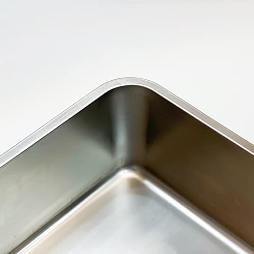  KUNWU Stainless Steel Pan 28"x20"x4" For Food, Cat, Dog & Rabbit Pet Litter Box, Corrosion Resistant Easy Clean No Residue Build Up Never Absorbs Odor Stains Rusts Durable Pan (XXL (28"x20"), 4" Deep)