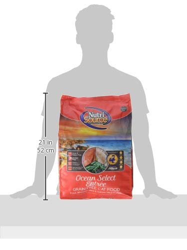  NutriSource Grain-Free Cat Food, Made With Ocean Select, Trout, Whitefish, And Salmon Meal, 15LB, Dry Cat Food