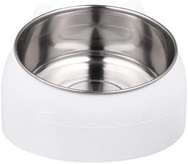  Pet Bowl 1Pc 304 Stainless Steel Pet Bowl Stainless Steel Pet Feeder Dog Cat Safe Water Drinking For Home Shop Pet Supplies (White)