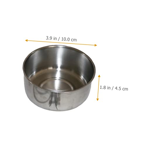  Bird Cage Mount Bowl Bunny Food Rabbit Food 6 Pcs Feeder Silver Stainless Steel Alloy Stainless Steel Dog Bowls Pet Feeder Metal Bird Feeder