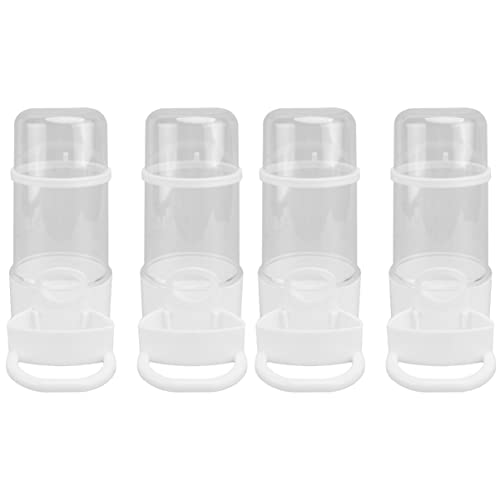  4 Pcs Feeder White For Para Parrots Fountain Kit Supplies Cup Cat Pets Bird Leak- Farm Pigeon Jug Drinking Poultry Pet Lovebirds Chickens Dog Parakeet Cockatiel Pajaros Cups Bath