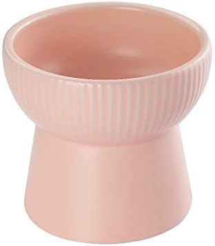  Green Ceramic Raised Cat Bowls, Elevated Food Or Water Bowls, Stress Free, Backflow Prevention, Dishwasher And Microwave Safe, Lead & Cadmium Free
