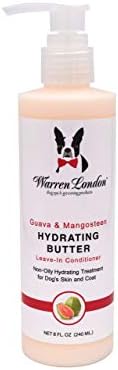  Warren London Hydrating Butter Leave In Pet Conditioner For Dogs | Lotion For Skin And Coat | Aloe Puppy & Dog Conditioner For Hair Detangler, Dry Skin, & Pet Fur Dandruff | Use After Dog Shampoo & Bathing | Made In USA | Guava 8oz