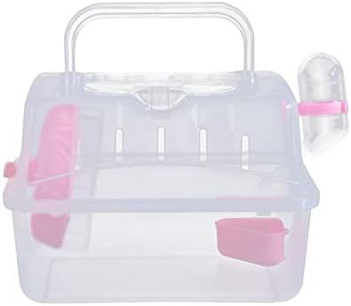  Angel3292 Hamster Travel Case With Food Bowl Running Wheel Multifunctional Portable Hamster Carrier Small Pet Crate Pet Supplies Small Pet