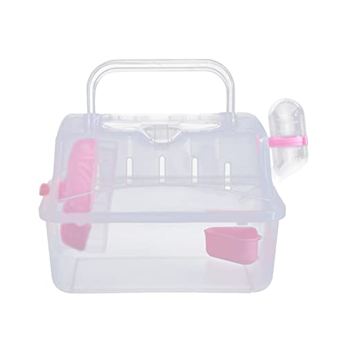  Angel3292 Hamster Travel Case With Food Bowl Running Wheel Multifunctional Portable Hamster Carrier Small Pet Crate Pet Supplies Small Pet