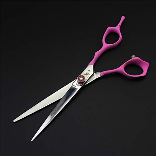  Pet Grooming Scissors Upscale Cat Dog 4 Pcs Set Pink Paint Handle Professional Trimmer Kit Premium 7.0 Inch 6CR Steel Beauticians Straight Cutting & Thinning & Curved Shears Combs
