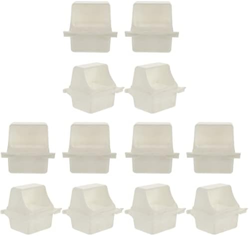  NOGRAX 12pcs Plastic Parrot Tray Feeder Canary Cockatiel Dispenser Cockatoo For Balcony Water Small Bide Macaw Household Bowl Practical Parakeet Lovebird Grey Outdoor Chinchilla Cups Feeder (Color :