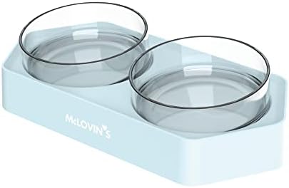  McLovin's 8 Degree Tilted Design Slanted Dual Angled Bowl For Dogs And Cats - Grey Tilted Dog Food Bowl Pet Feeder With Non-Skid & Non-Spill Design - Easier To Reach Food And Improve Digestion