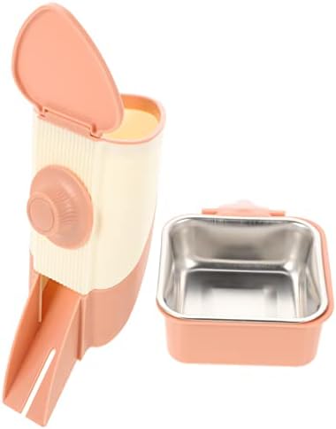  1 Set Steel Green Reusable Cat Automatic Pigs Bowls Rat Food Dog Accessories Hamster Rabbits Bottle Animal Pet Ferrets Parrots Hanging Cats Container Nuts Cage Feeder Household