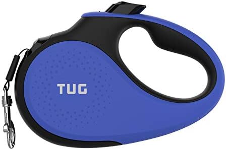  TUG 360° Tangle-Free Retractable Dog Leash With Anti-Slip Handle | 16 Ft Strong Nylon Tape| One-Handed Brake, Pause, Lock (Medium, Grey)