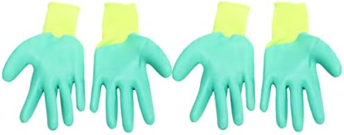  ULTECHNOVO 4pairs Squirrels Cat Training Premium Lover Yellow, Green For Glove: Hedgehog Bird Thickening Bite Handling Yellow Parrot Pet Rubber Glove - Bite Hamster - Scratch Hand