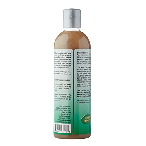  Kenic Oatmeal Pet Shampoo For Cats & Dogs - Relief For Dry, Itchy, And Sensitive Cat & Dog Coat/Skin, Soothes Flea Bites & Food Allergies, Moisturizing Formula, Soap, Paraben, & Cruelty Free, Made In USA