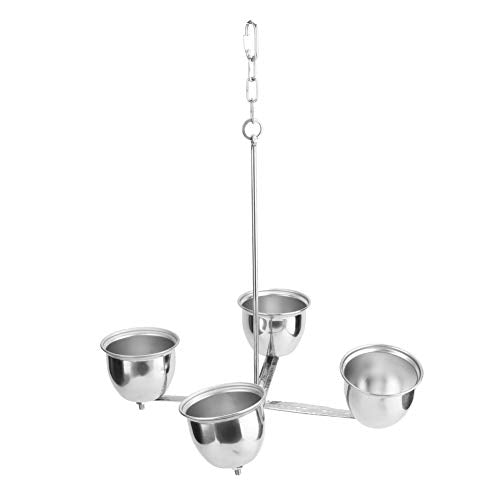  Pet Parrot Bird Stainless Steel Feeding Cups Food Water Bowls Feeder Bird Cage Accessory Easy To Use