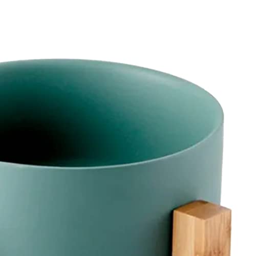  FOTABPYTI Ceramic Pet Bowl, Dog Cat Litter Box Stable Multifunctional Large Capacity Easy To Clean With Wooden Stand For Pet Cats For Home
