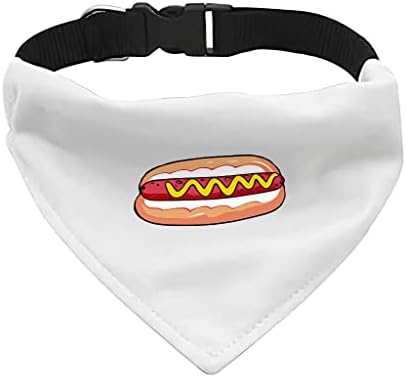 GENERIC Hot Dog Pet Bandana Collar - Food Graphic Scarf Collar - Graphic Dog Bandana - M