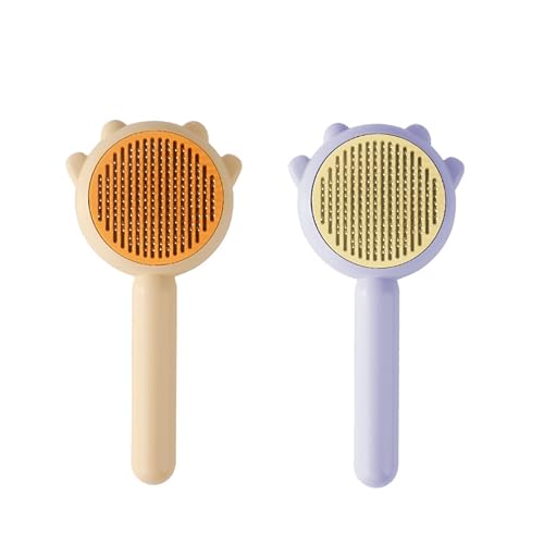  Dolaxe Pet Brush, Pet Hair Cleaner Brush, Multifunctional Pet Hair Comb, Magic Pet Comb, Long Or Short Hair Cats Dogs Pet Massage Brushes (2pcs-Yellow+Green)
