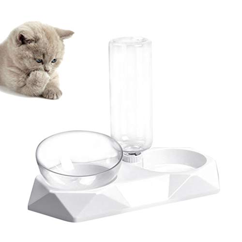  Balacoo SLM Water Bottles Automatic Water Dispenser Automatic Water Dispenser Pet Double Bowl Cat Ear Pet Feeding Bowl Drinking Bowl Pet Feeder Supplies For Cat Kitten White Puppy Feeder