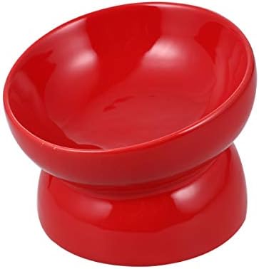  Pet Raised Bowls Ceramic Food Bowl Pet Water Bowl Pet Supplies For Cat Dog (White, Size S)