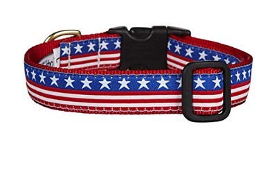  BUNFIREs American US Flag Dogs Collar And Leash Set Patriotic, Fourth Of July Dog Collar, Independence Day Heavy Duty Adjustable For Small Medium Large Breeds Dog
