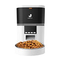  JUMPFREE Automatic Cat Feeder, 6L White Button Enabled Smart Dry Food Dispenser With Stainless Bowls, Detachable Pet Feeder For Cleaning, For Cats,Large Dogs,Multiple Pets(25 Cup/6L)