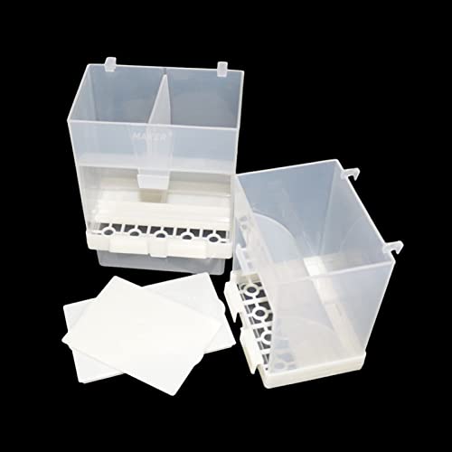  HYVET Automatic Feeders， Prevention Splash Food Container Parrot Hanging Automatic Feeder Bird Feeder Starling Tiger Skin